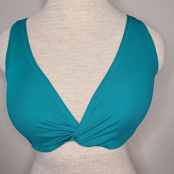 NWOT Shade & Shore 34DD Turquoise bikini top - Picture 1 of 2